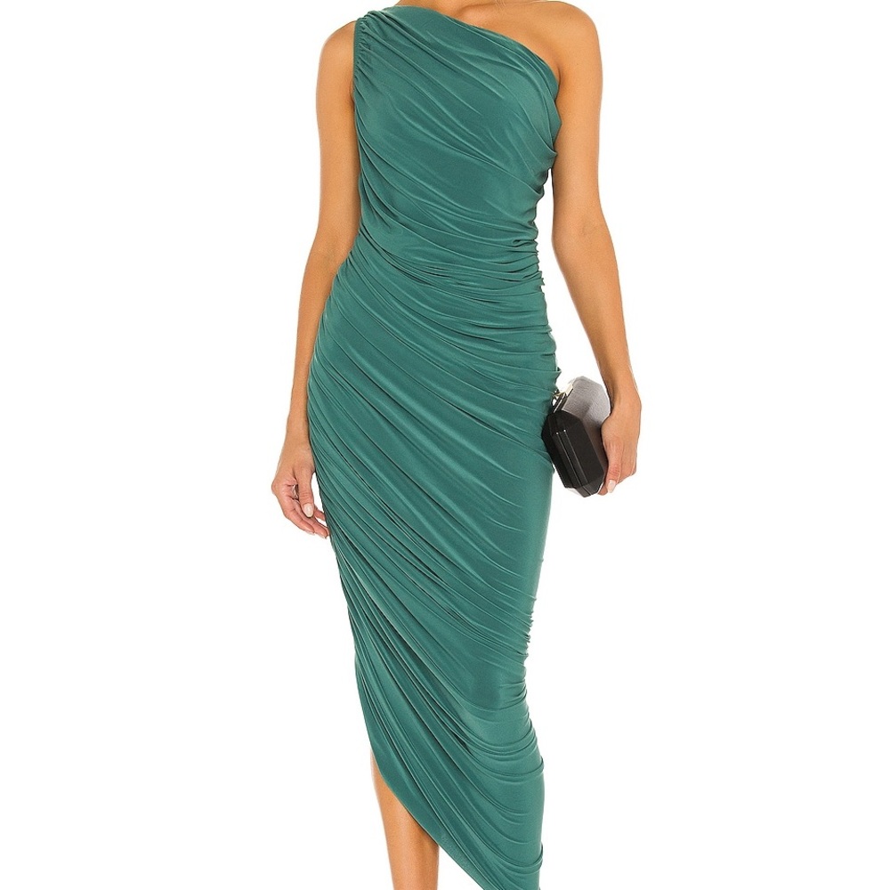Norma Kamali Asymmetrical Teal Dress